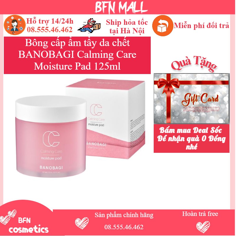 Bông cấp ẩm tẩy da chết BANOBAGI Calming Care Moisture Pad 125ml
