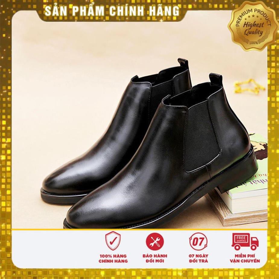 Giày Thời Trang Nam Chelsea Boots Tăng Chiều Cao Cổ Lửng Đẳng Cấp BT28 Cao Cấp