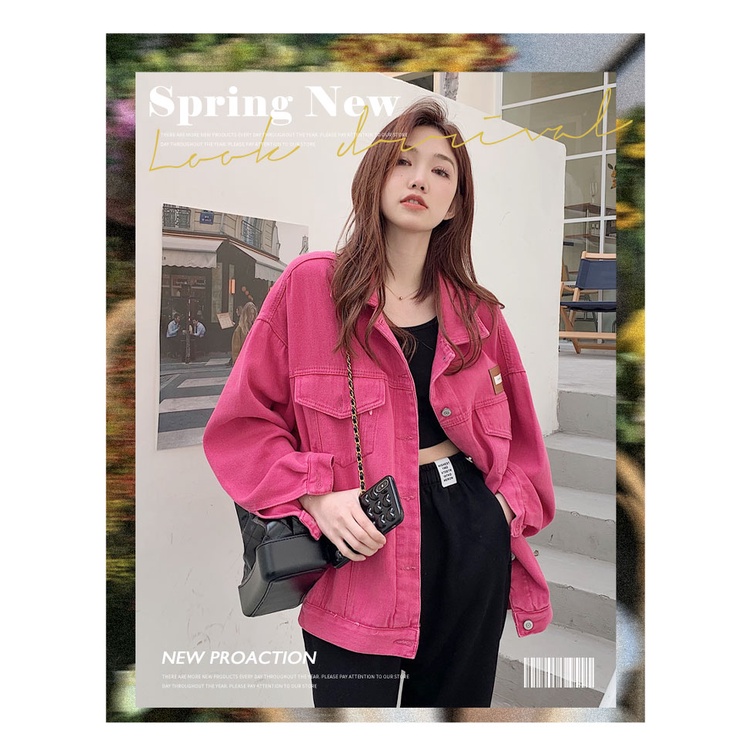 Áo Khoác denim Dáng Rộng Phong Cách retro Mỹ Thời Trang Mùa Thu Dành Cho Nữ