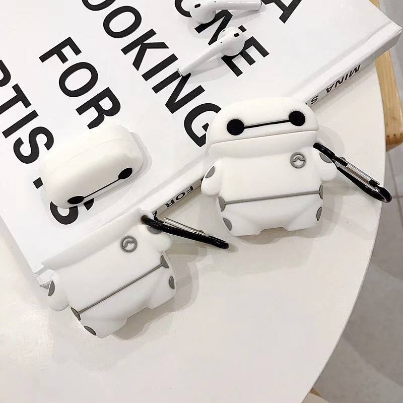 Vỏ Bảo Vệ Hộp Sạc Tai Nghe Airpod 1 2 pro Bằng Silicon Mềm Hình Baymax Disney Dễ Thương