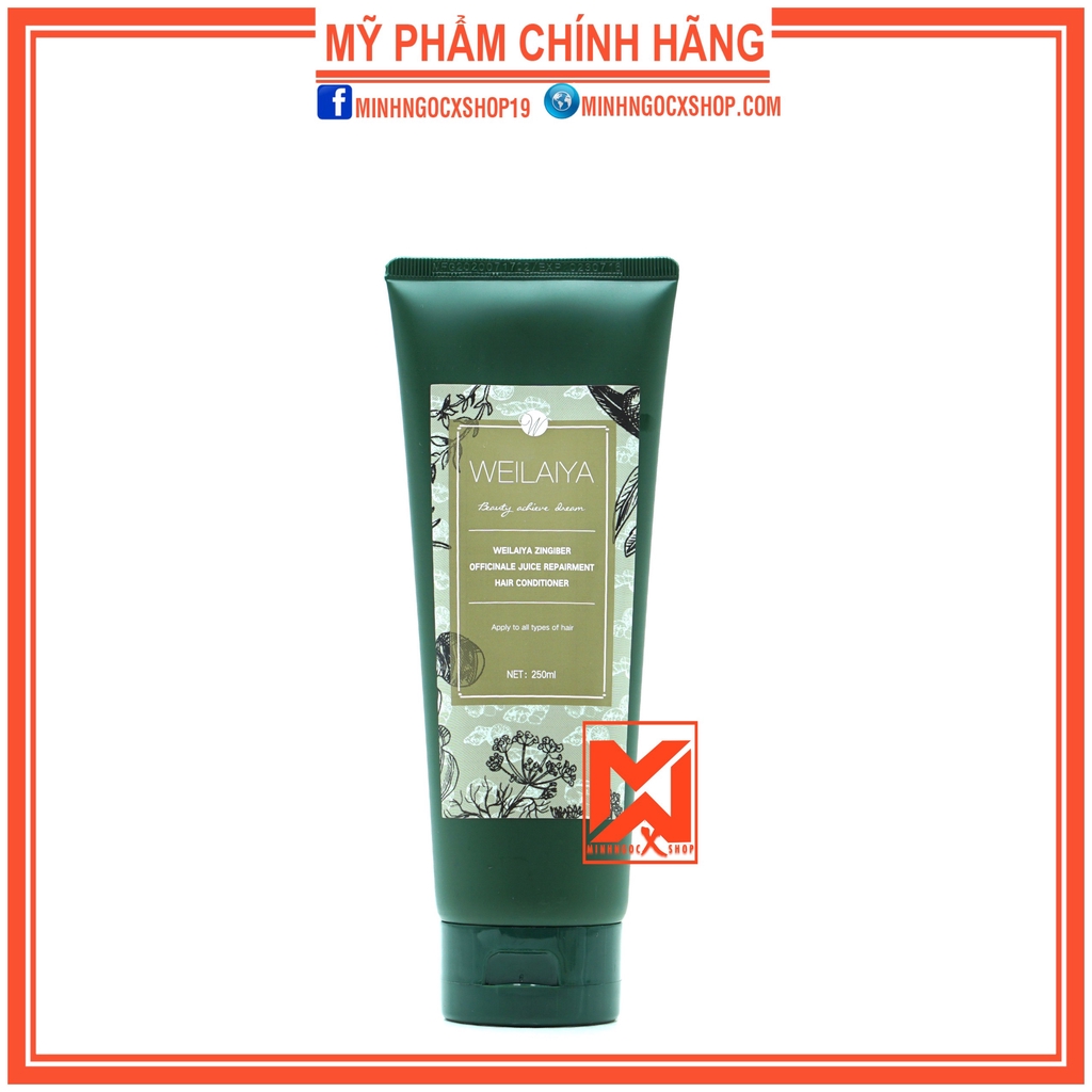 Dầu xả chống rụng kích mọc tóc gừng hà thủ ô WEILAIYA, dầu xả gừng nâu 250ml chính hãng