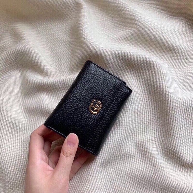 Ví, bóp mini da thật cao cấp Gucci GG GC thiết kế basic