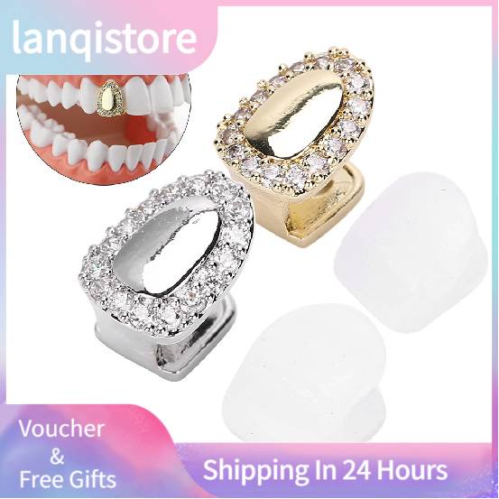Lanqistore Grillz Răng Đơn Bling Trang Trí Răng Cho Tiệc Halloween Hip Hop Show