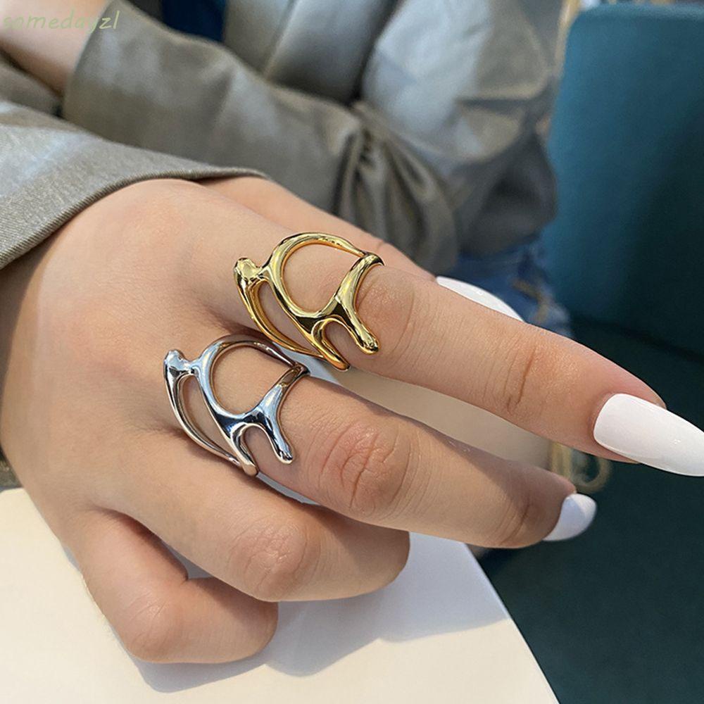 Nhẫn hình nhánh cây rỗng thiết kế đơn giản thời trang phong cách Hàn Quốc cho nữ