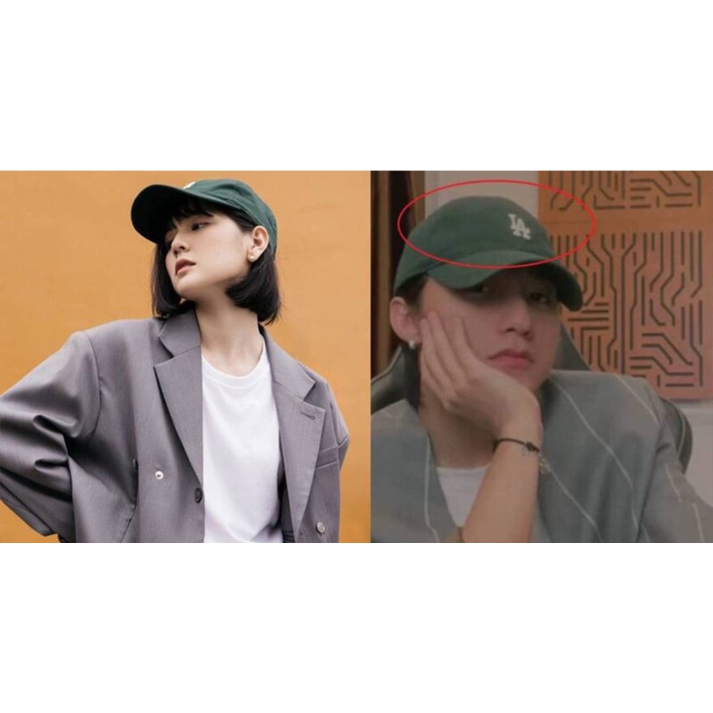 Mũ nón MLB basic LA xanh rêu Sơn Tùng hot hit unisex nam nữ form mềm