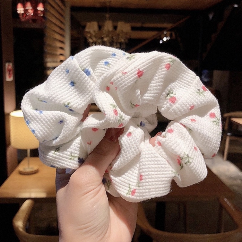 Scrunchies Dây buộc tóc hoa phong cách dễ thương cỡ to Loli