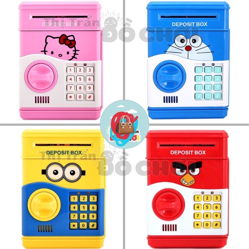 Két sắt mini thông minh cho bé dùng pin có mật mã hút tiền tự động 9983 - Thị trấn đồ chơi [Miễn Phí Vận Chuyển]