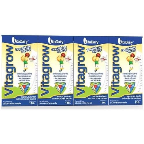 Thùng Sữa Bột Pha Sẵn Vitagrow Vitadairy 110ml Hỗ Trợ Tăng Chiều Cao Vượt Trội Cho Trẻ