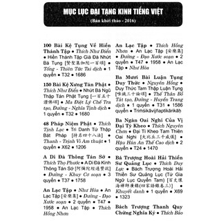 Sách - Mục Lục Đại Tạng Kinh