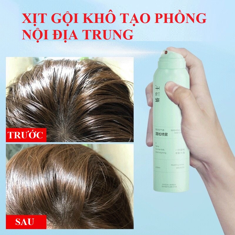 Dầu gôi khô xịt gội khô không cần nước cho tóc bết dầu