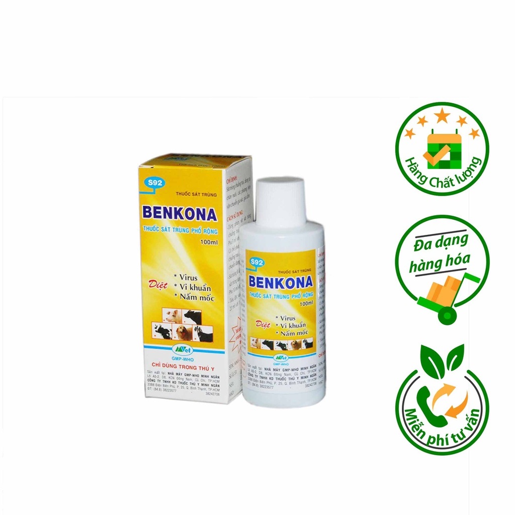 Thuốc sát khuẩn, khử trùng Benkona (chai 100ml) dùng cho phong lan