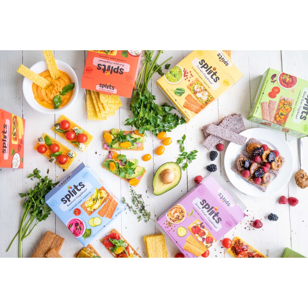 Bánh ăn kiêng cracker bánh mì giòn rau củ không đường, không gluten, ăn chay Orgran Spliits hộp 130g