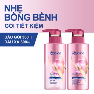 [Mã PG2112B giảm 8% đơn 199K] Bộ dầu gội & xả Rejoice Micellar nhẹ bồng bềnh 300ml/ chai