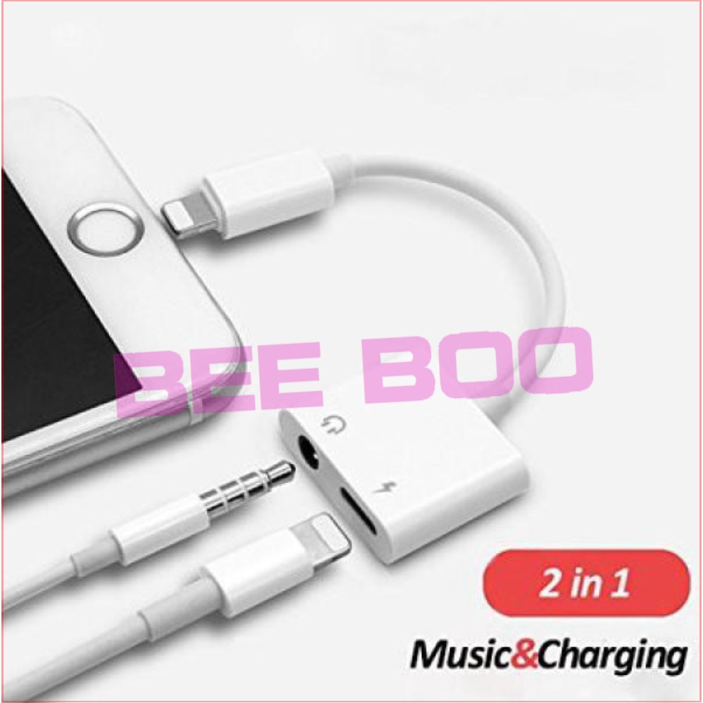 Jack chuyển đổi iphone sang jack 3.5mm và lighting - vừa sạc vừa sử dụng tai nghe -Có hỗ trợ Mic - Bảo hành 1 đổi 1