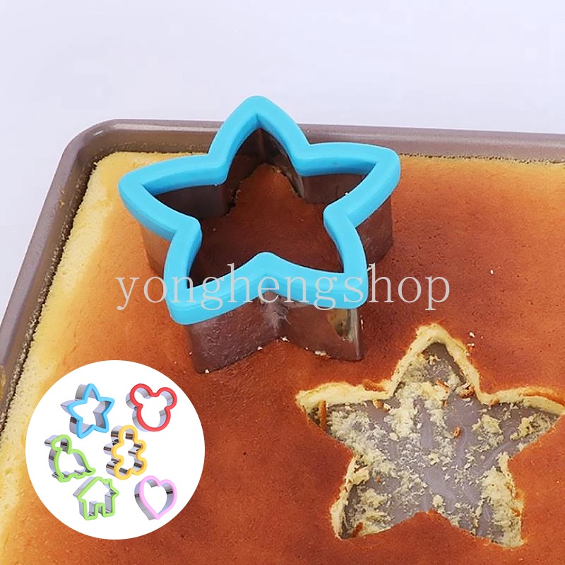 Khuôn Cắt Bánh Sandwich Hình Khủng Long / Ngôi Sao / Trái Tim Hoạt Hình Bằng Thép Không Gỉ