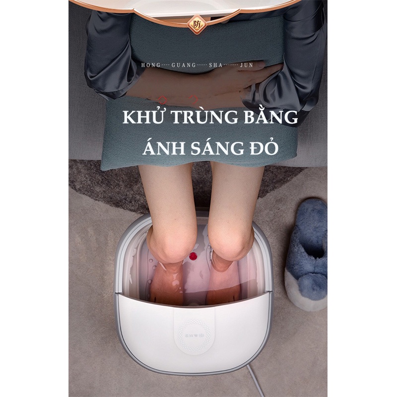 Chậu ngâm chân massage gấp gọn, Bồn ngâm chân mát xa cao cấp, tự động đun nước, giữ nhiệt ổn định - LB219211