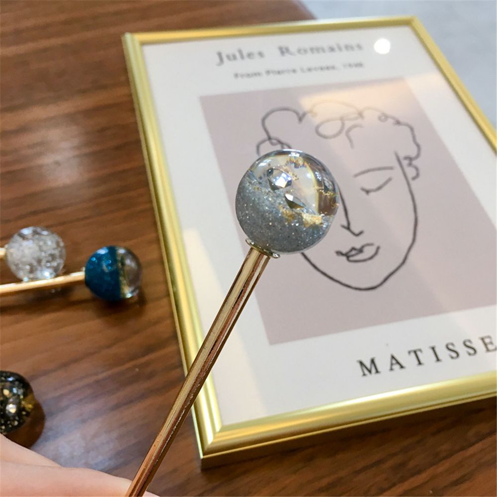 Trâm Cài Tóc Bằng Nhựa Resin Lấp Lánh Thời Trang Cho Nữ|Foil Tròn / Nhiều Màu