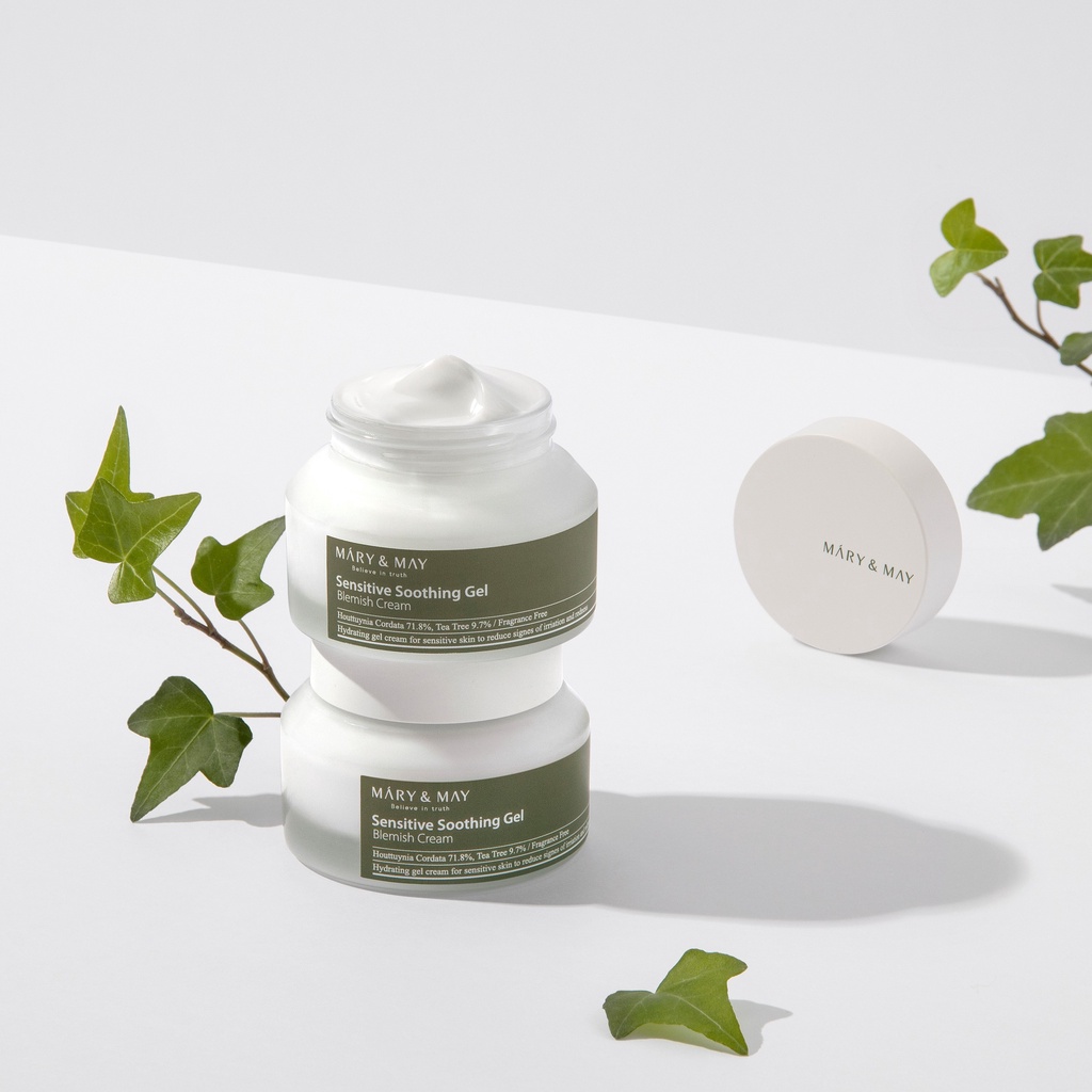 Kem Dưỡng Ẩm Làm Dịu Cho Da Nhạy Cảm Mary&May Sensitive Soothing Gel Blemish Cream 70g
