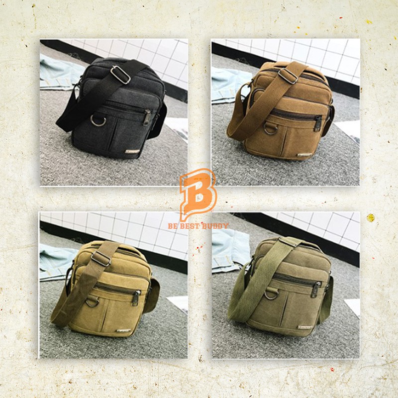 Túi đeo chéo Nam Vintage Canvas Túi đeo chéo nhỏ