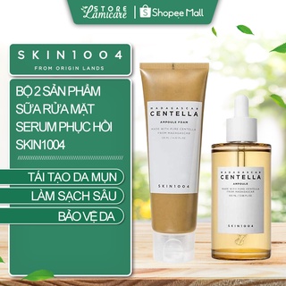 Bộ 2 sản phẩm sữa rửa mặt và serum phục hồi làm tái tạo da mụn Skin1004 madagascar centella full size