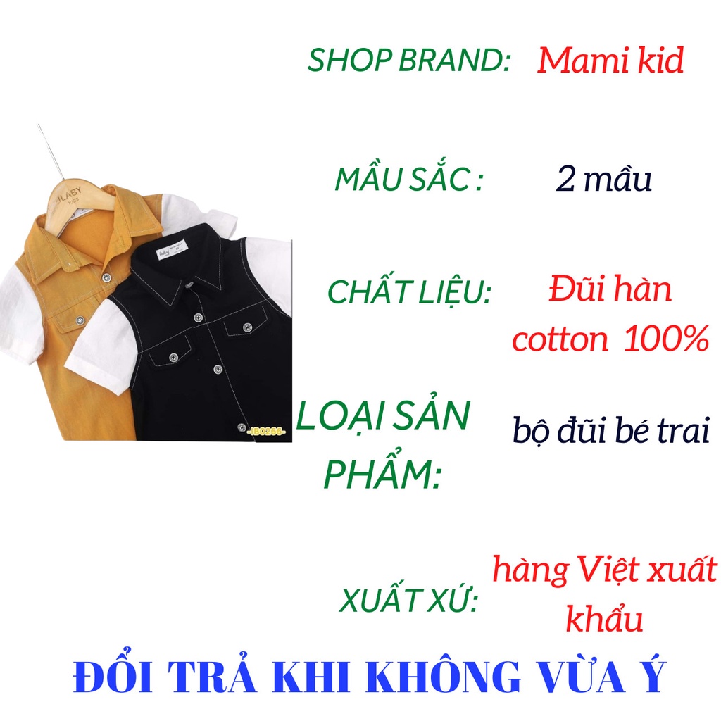 bộ cho bé trai mùa hè vải đũi Hàn siêu mát, 12-38kg ,Mamikid
