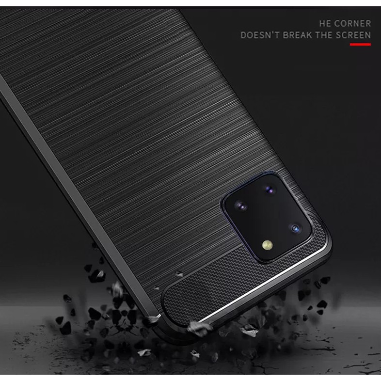Ốp điện thoại silicon sợi carbon chống sốc thời trang cho Samsung Galaxy Note 10 Lite