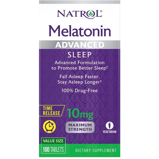 [DATE 06/2024] NATROL MELATONIN 10MG ADVANCED SLEEP 100 TABLETS (100 VIÊN)