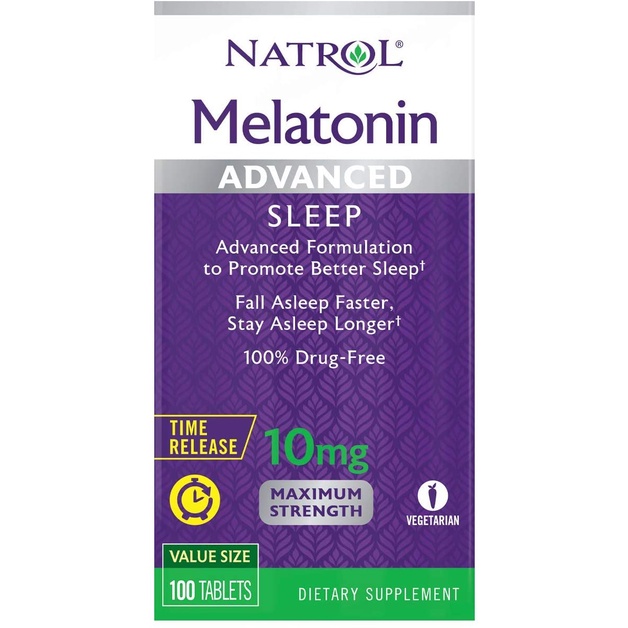 [DATE 06/2024] NATROL MELATONIN 10MG ADVANCED SLEEP 100 TABLETS (100 VIÊN)