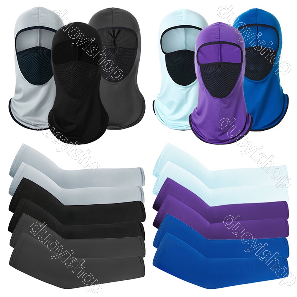 Ống Tay Áo + Khăn Bandana Họa Tiết Rằn Ri Quân Đội Chống Bụi Chống Tia UV Cho Hoạt Động Thể Thao Ngoài Trời