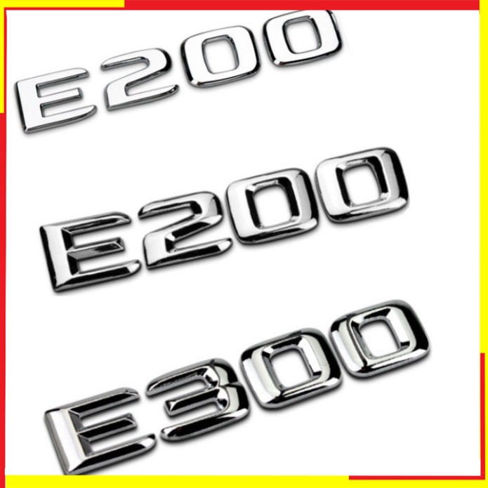 [GIÁ SỐC - HÀNG CHÍNH HÃNG] Decal tem chữ Inox dán đuôi xe ô tô Mercedess E200 và E300