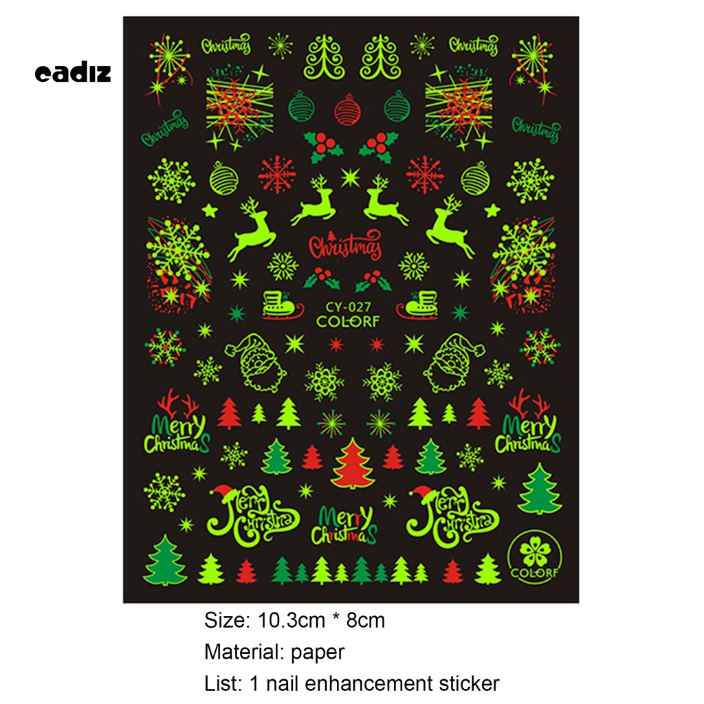 [Hàng mới về] Miếng dán trang trí móng tay màu dạ quang dễ sử dụng thân thiện với môi trường