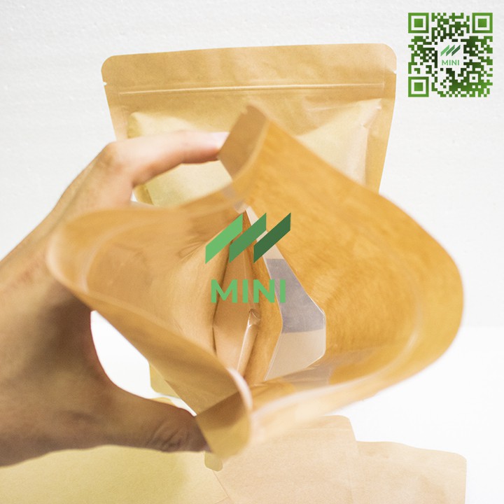 Túi zip giấy Kraft có cửa sổ - Túi đựng thực phẩm