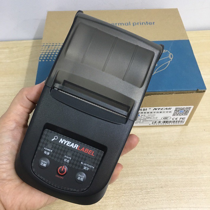 Máy in tem nhãn, in hóa đơn nhiệt cầm tay kết nối Bluetooth NP-100 ( IOS và Androi)