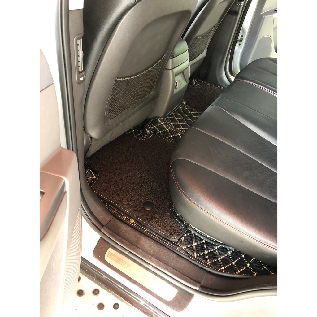 Thảm lót sàn ô tô da Cacbon cao cấp cho xe Huyndai Accent 2018 -2023, che phủ 90% sàn xe, chống thấm nước tuyệt đối