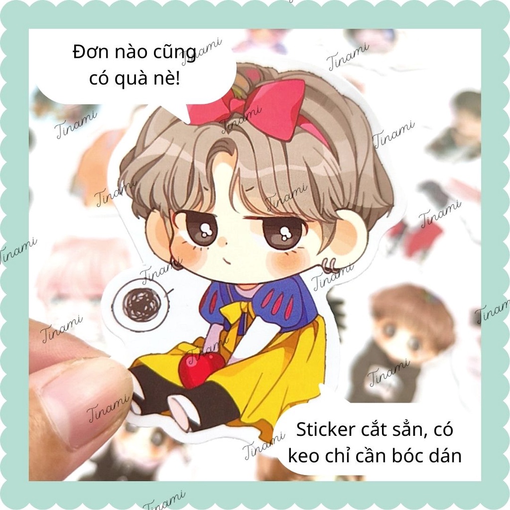 40 Sticker hình dán chống nước Idol BTS hình to ép lụa trang trí sưu tầm làm quà Tinami BTS-002