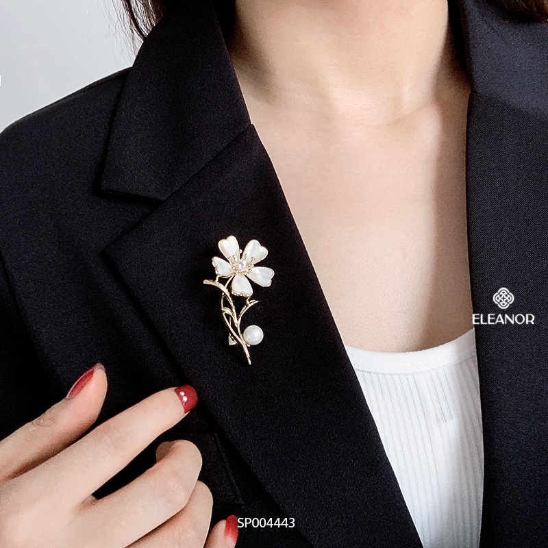 Ghim cài áo nam nữ Eleanor Accessories hình hoa đính ngọc phụ kiện thời trang 4443