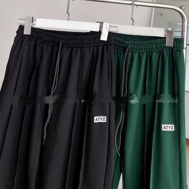 Quần Dài Nỉ A.T.Y.Z 2 Màu Đen_Xanh Unisex  Nam Nữ Đều Mặc Được ( Hàng Sẵn, Ảnh Thật)