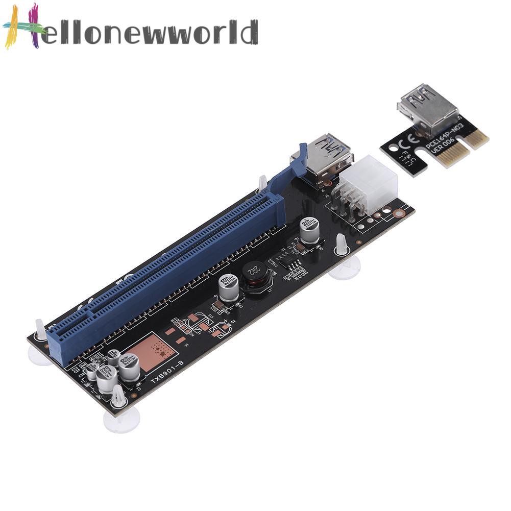 Card Chuyển Đổi Pci-E Express 1x Sang 16x 6pin Usb3.0 Cho Btc Miner