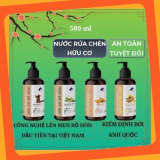 Nước Rửa Chén hữu cơ Bồ hòn Ecocare 500ml, Nước rửa bát hữu cơ tinh dầu tự nhiên .