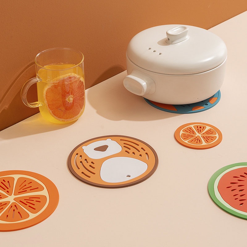Miếng lót nồi silicone chống bỏng hình tròn