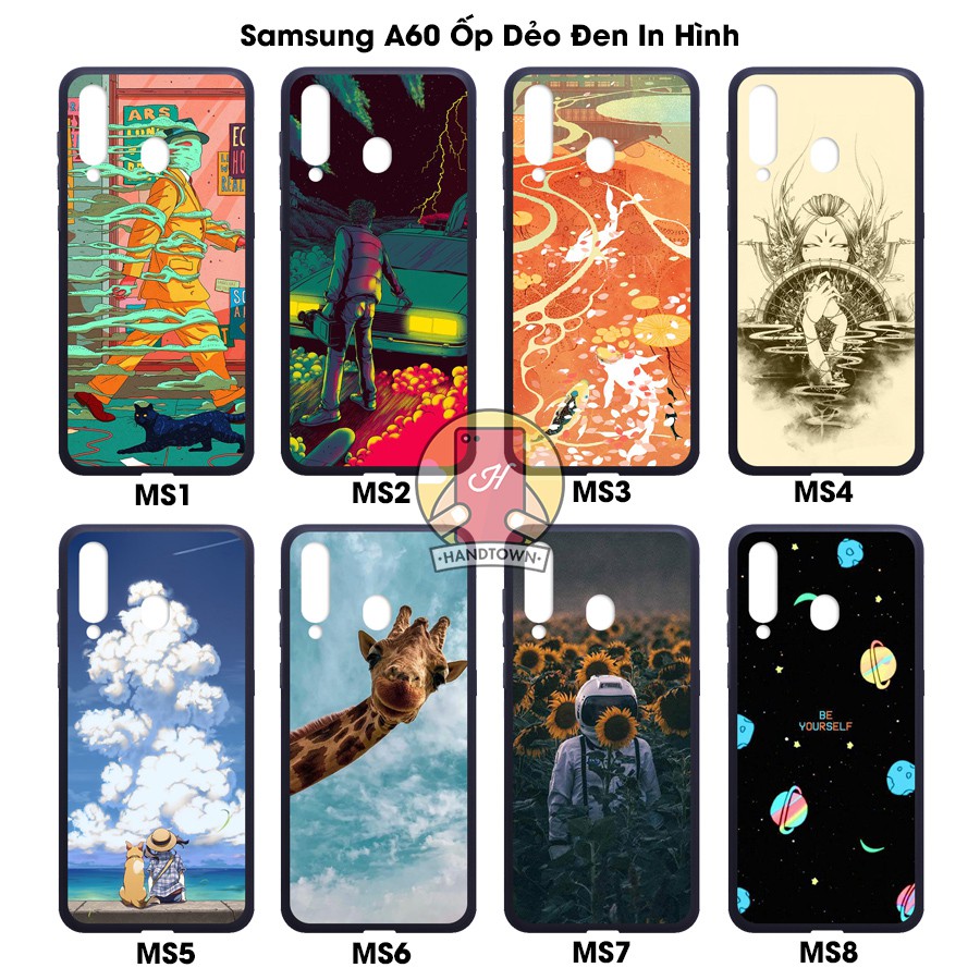 Ốp lưng Samsung Galaxy A60 dẻo đen in hình