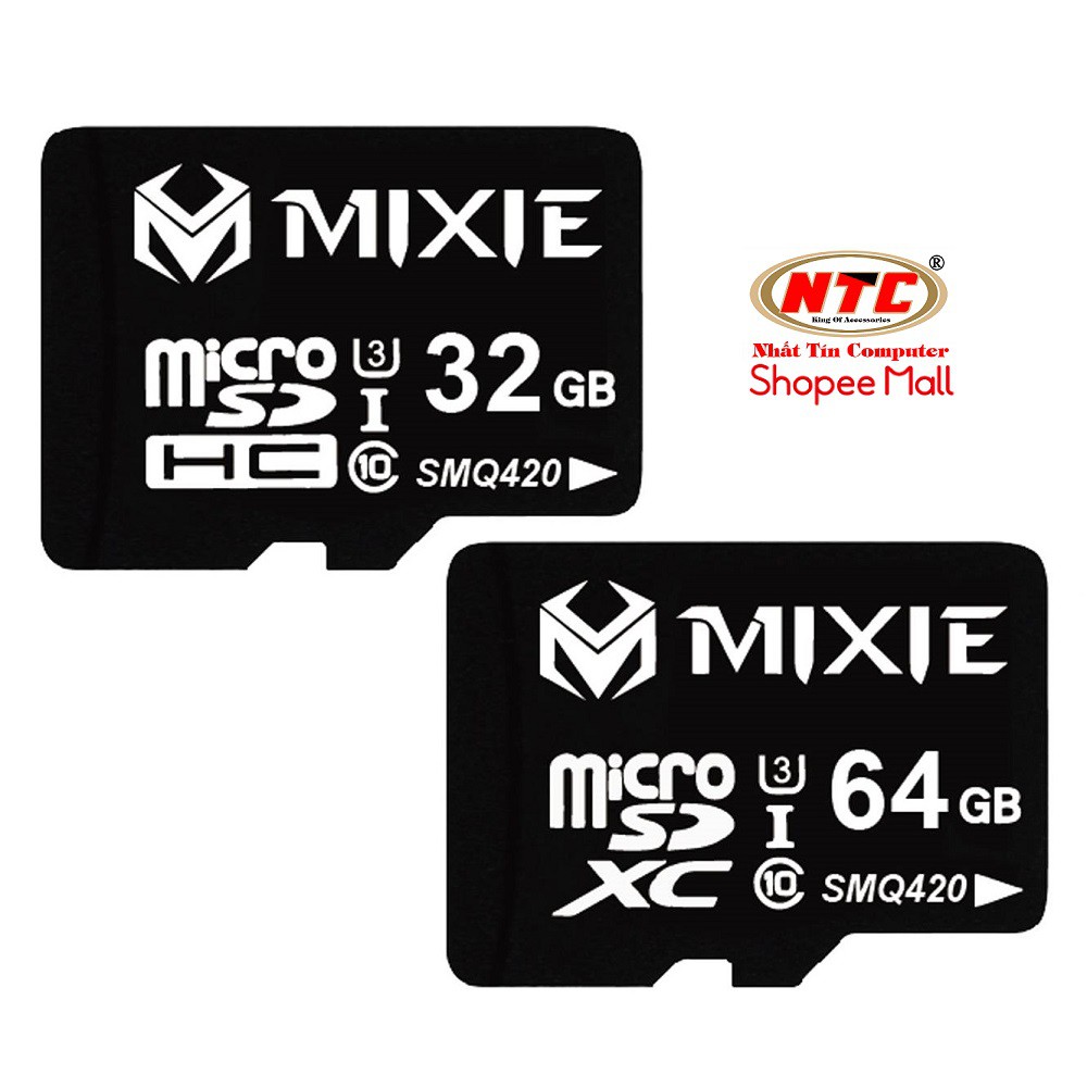 Thẻ nhớ microSDHC Mixie 32GB / 64GB U3 4K 95MB/s (Đen) - Hãng phân phối chính thức