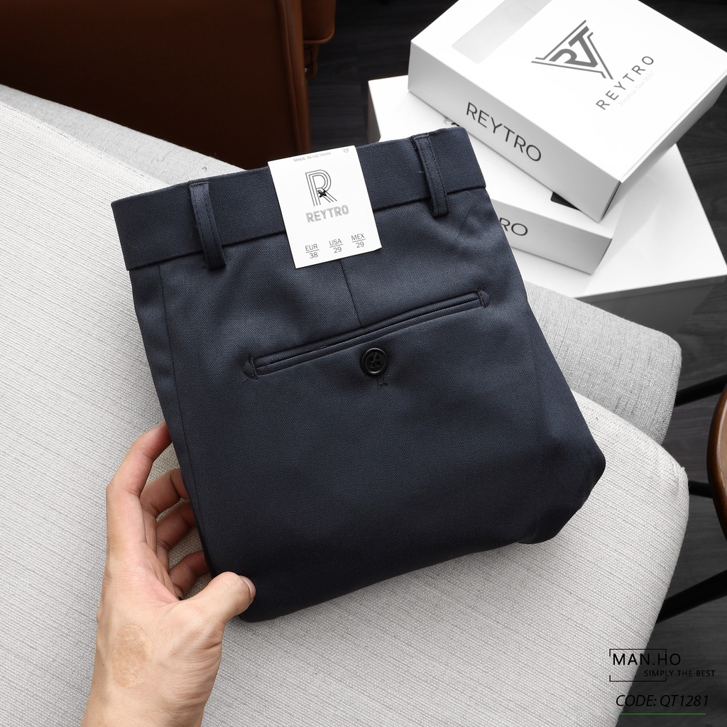 Quần tây REYTRO 01- GHI ĐẬM- Quần tây công sở- Chất liệu COTTON cao cấp- form Slim-fit co giãn-, QT1281- MANHO