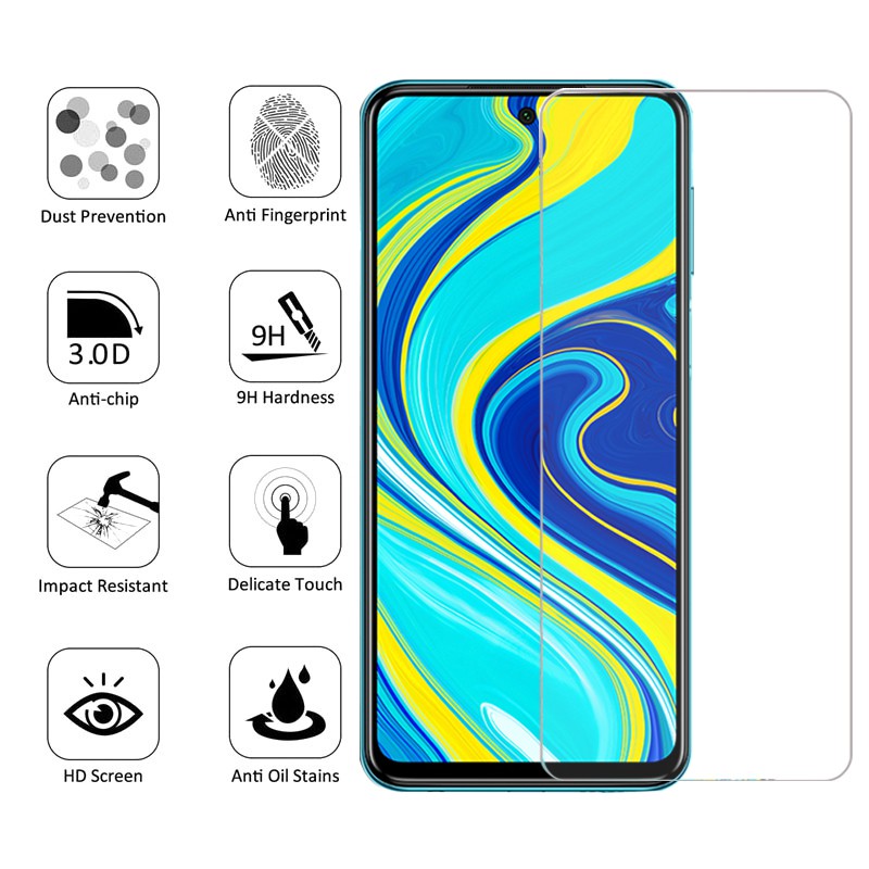 Bộ 2 kính cường lực bảo vệ màn hình kèm phụ kiện chuyên dụng cho xiaomi redmi note 9s note 9 pro max 8 pro 7 7a note9s
