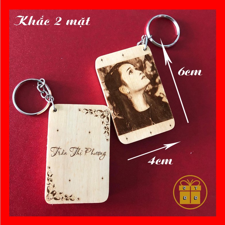 Móc Khóa Cute Khắc Hình Và Chữ Theo Yêu Cầu (Khắc 2 Mặt) - Quà Tặng Cho Nữ, Quà Sinh Nhật Bạn Gái