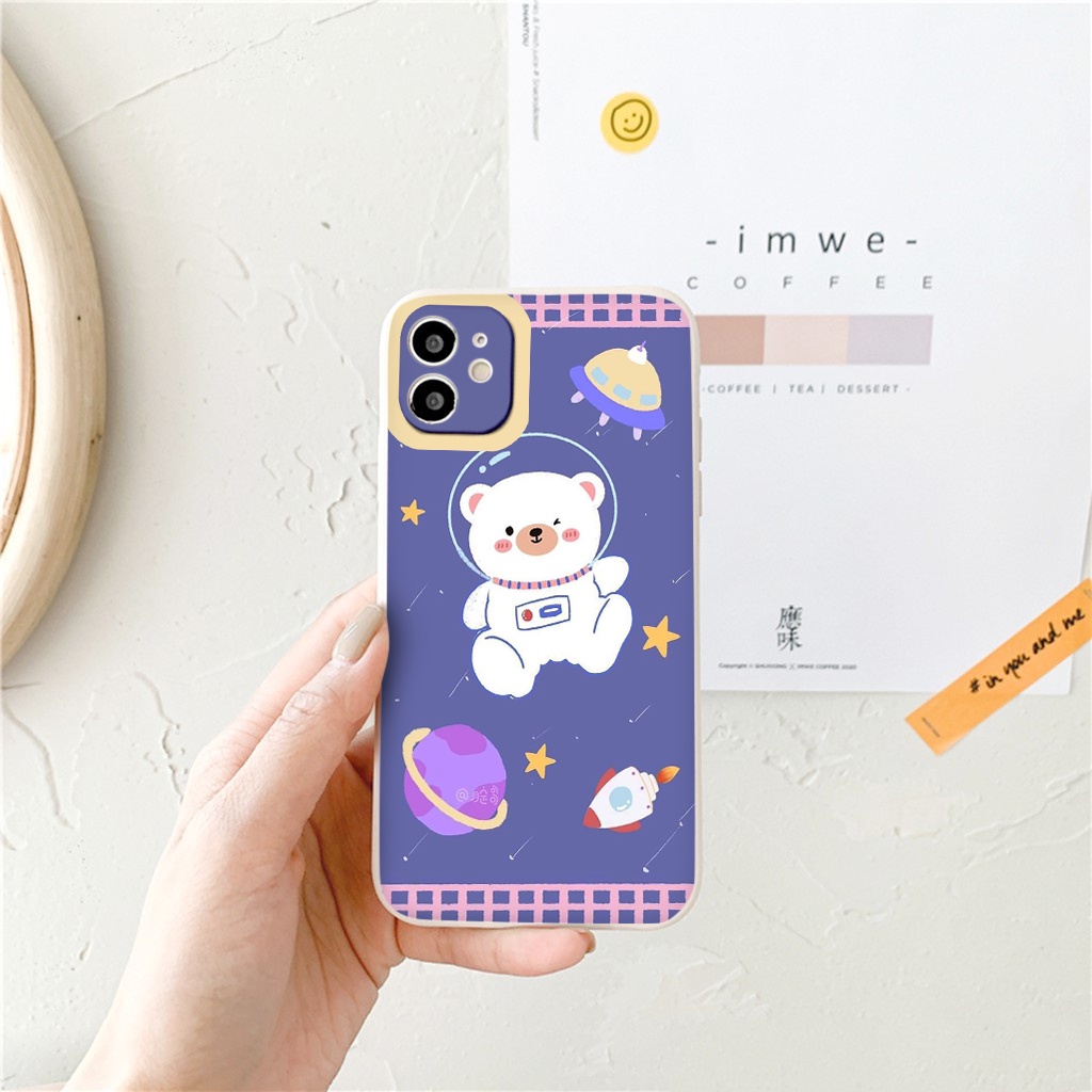 ỐP IPHONE GẤU TRẮNG PHI HÀNH GIA Ốp iphone iPhone 12 Pro Max 13 11 XS XR 6 6S 7 8 Plus SE 2020 vuông cạnh BVC