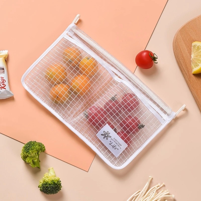 Túi lưới đựng đồ hai ngăn có thể tháo rời sắp xếp gọn gàng cho nhà bếp