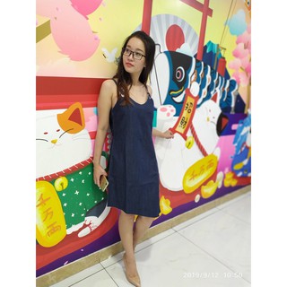 [Ảnh Thật]  Đầm Jeans 2 dây