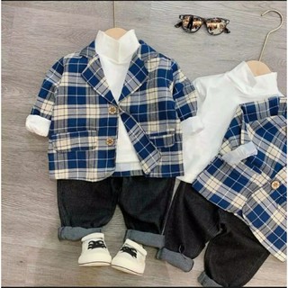 set vest 3 chi tiết cho bé trai