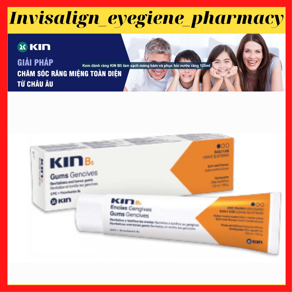 Kem đánh răng KIN B5 làm sạch mảng bám và phục hồi nướu răng 125ml